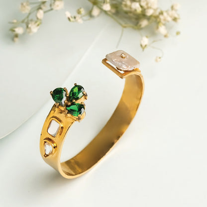 Dangling Greens Cuff Bracelet