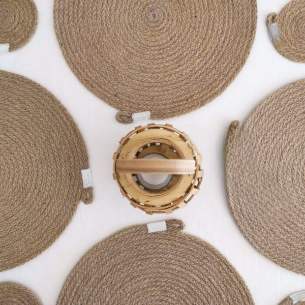 Jute Placemats – 14-Inch Round Mats - Set of 6