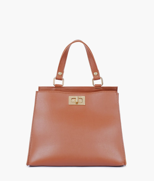 RTW Creation - Brown front lock top-handle mini bag