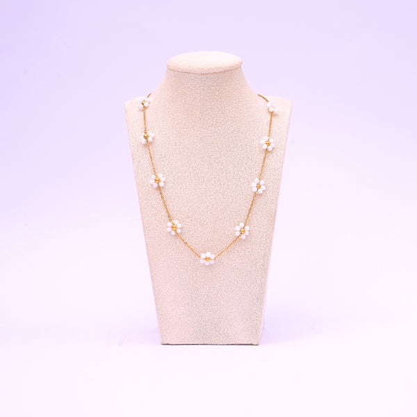 Blooming Beads Necklace Pink Gold