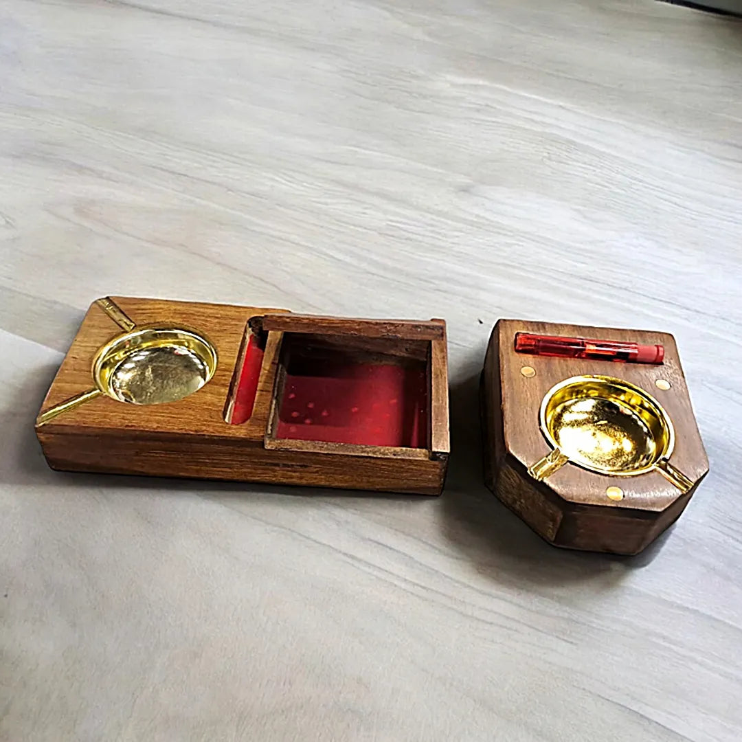 wooden Ash trays With compartment