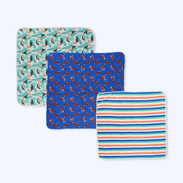 Baby 3Pk Wrapping Sheet Animals Print