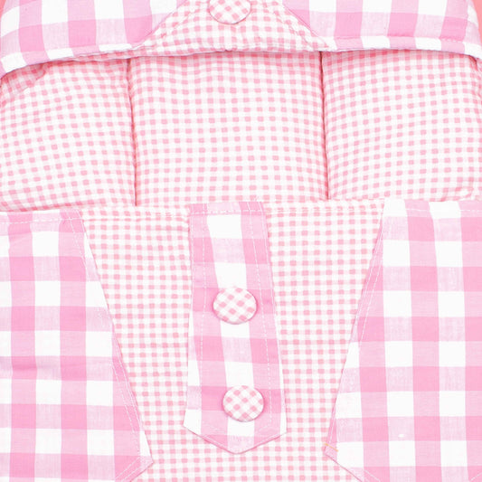 Baby Girl Carry nest Pink Checked Print