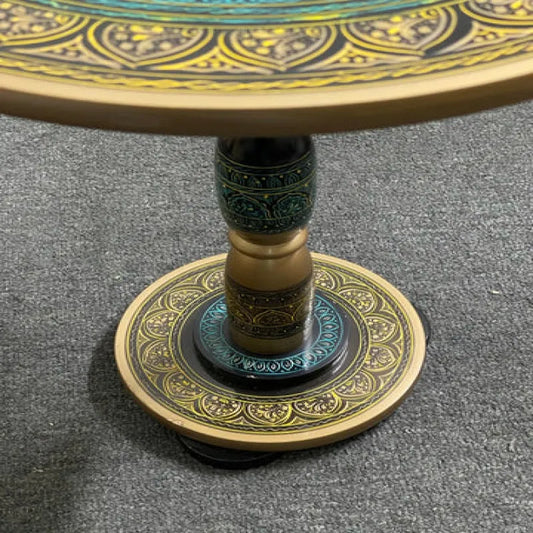 Discover the Artistic Table With Nakshi Art Top  Sky Multi Colour Masterpiece