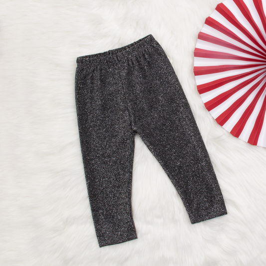 Baby Girl Shimmer Charcoal Tights