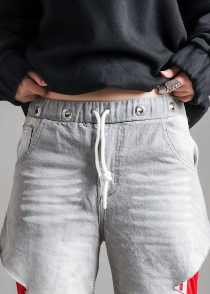 Denim Nylon Hybrid Pants