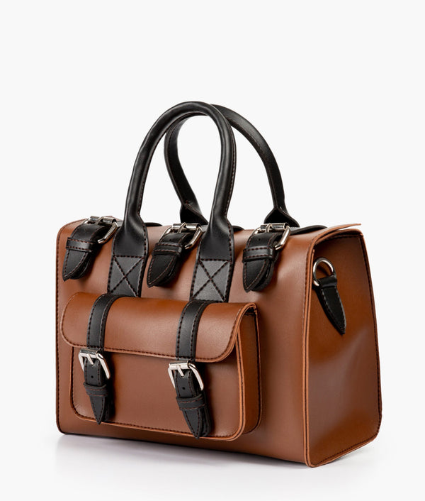 RTW Creation - Horse brown with black wilderness satchel bag