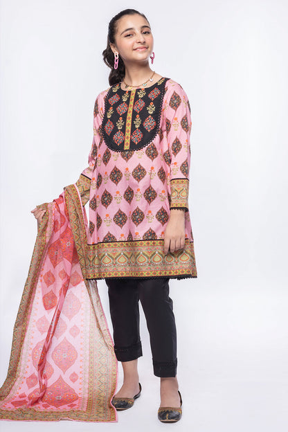 3PCS Digital Printed Lawn Shirt, Dupatta & Cotton Trouser SKU: SFRK-003
