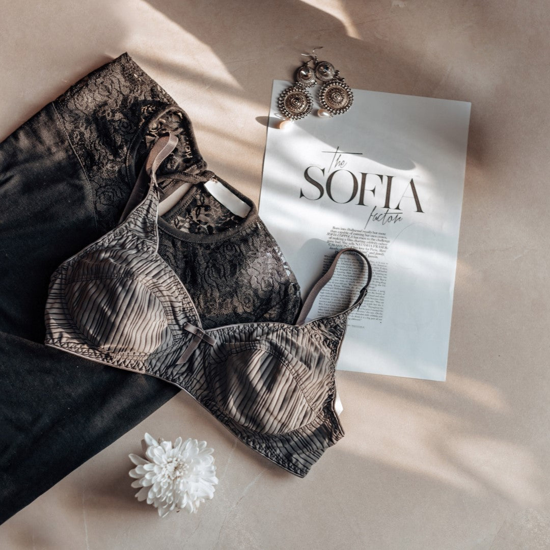 JULLIA Juvena, Soft Nylon Jersey Unpadded Bra, CHARCOAL