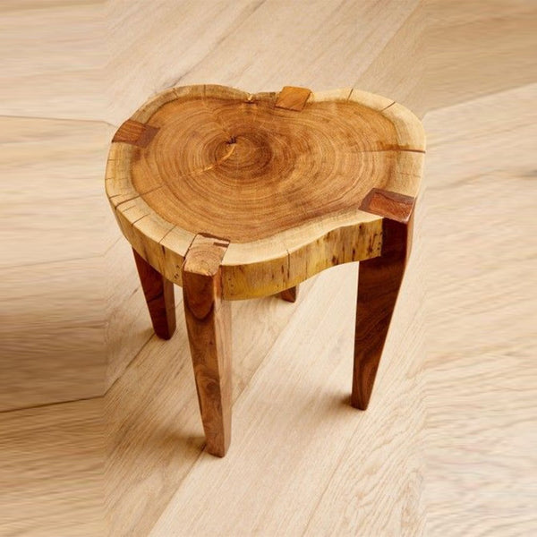 Raw Wood End Table