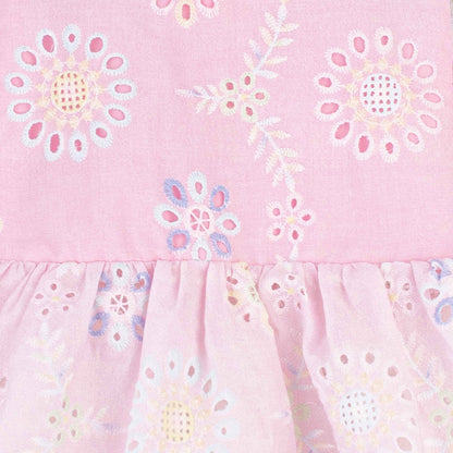 Baby Girl Light Pink Chicken Fancy Cotton Frock