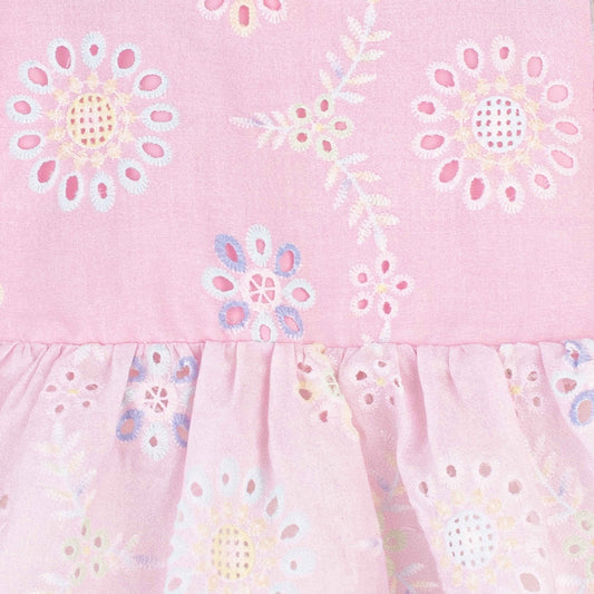 Baby Girl Light Pink Chicken Fancy Cotton Frock