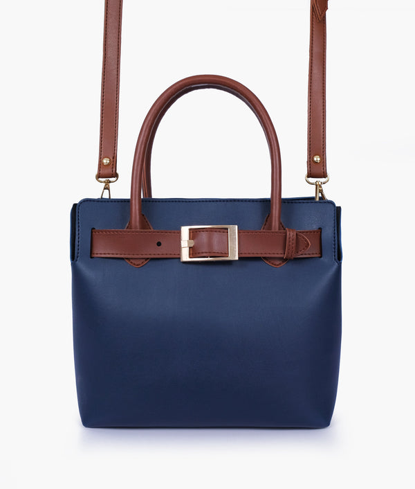 RTW Creation - Blue handbag with front buckle