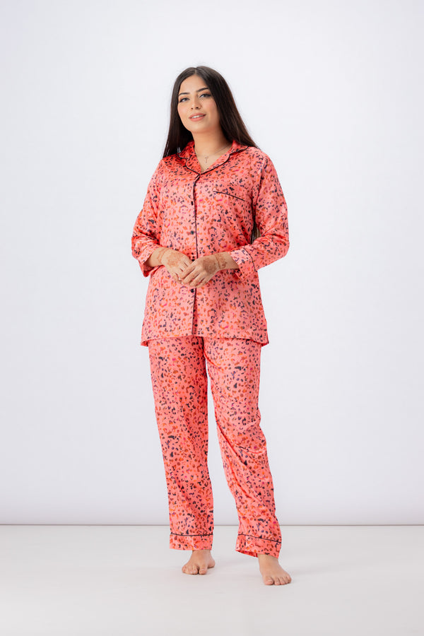 Valerie Women Dark Pink PJ Set 2pc-VL-GLOSSY-03