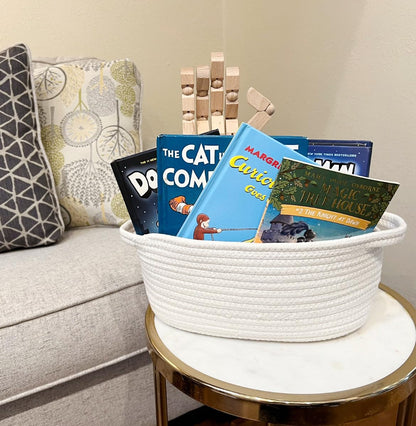 Multi-Purpose Cotton Rope Organizer Storage Basket (Small)