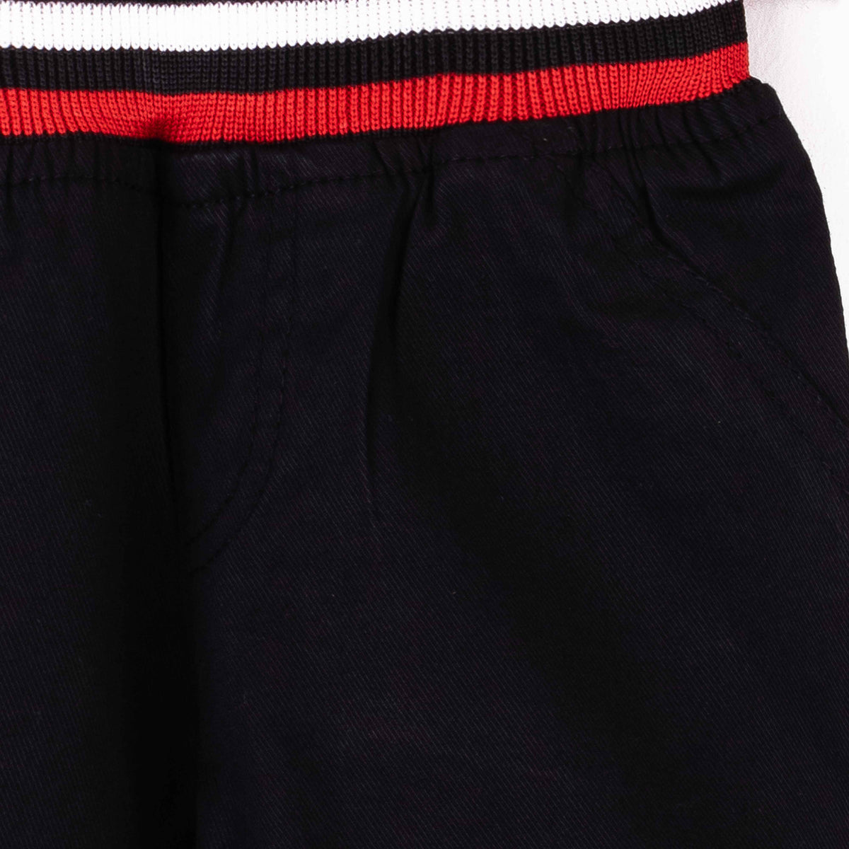 Baby Boy Black Rib Cotton Shorts