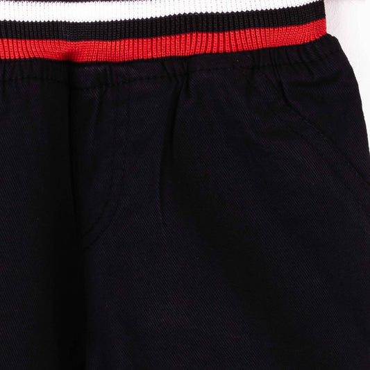 Baby Boy Black Rib Cotton Shorts