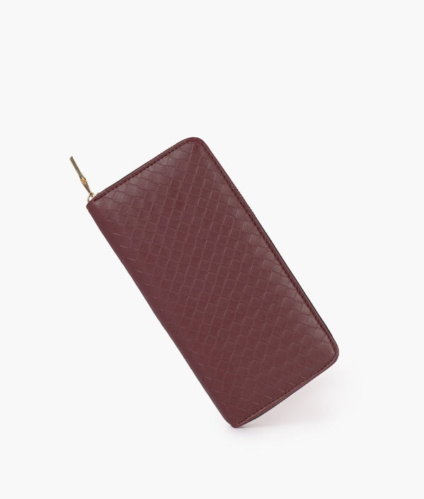 RTW Creation - Burgundy weave pattern wallet