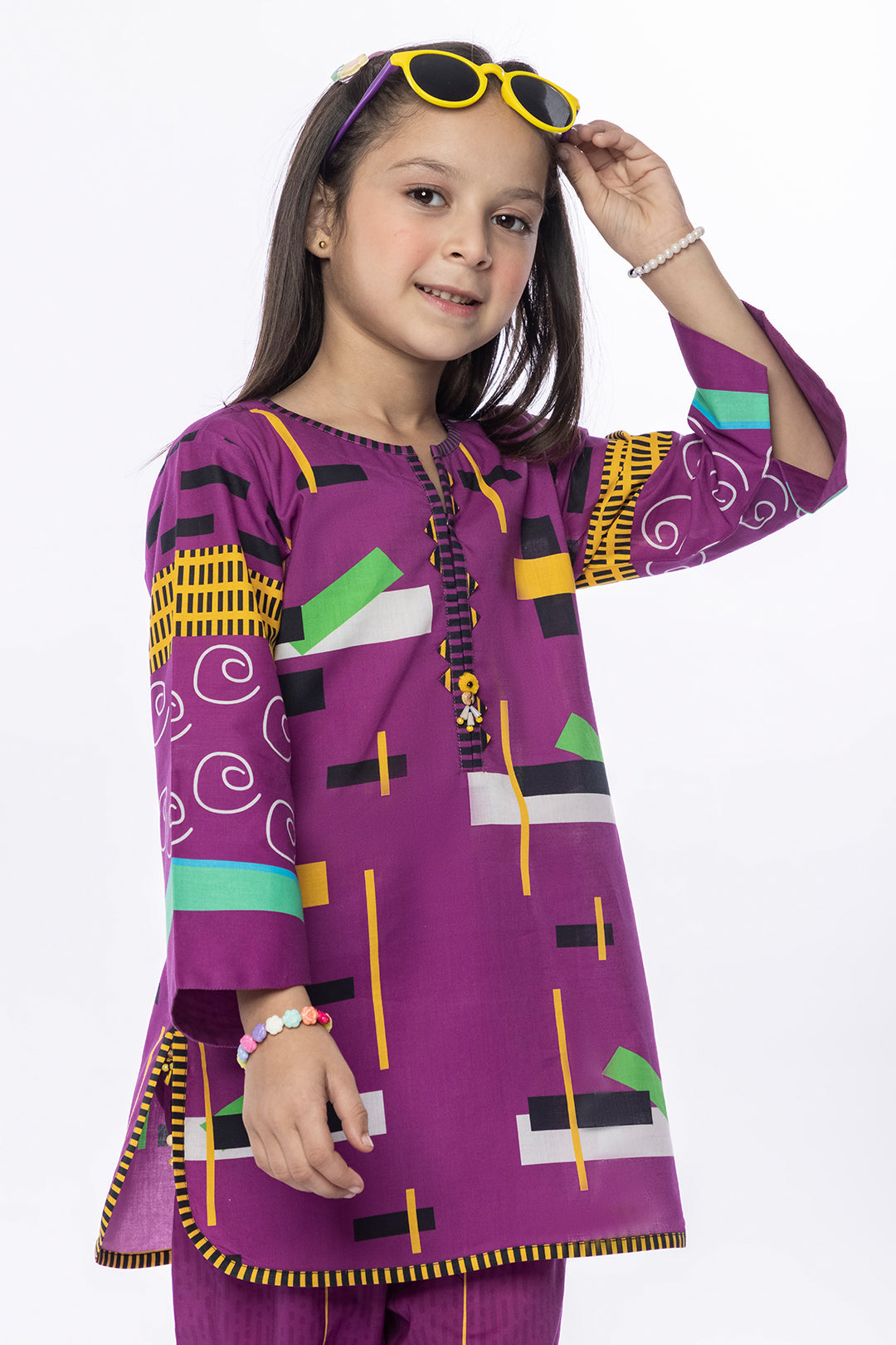 2Pcs Printed Lawn Suit Purple SKU: MAC-020