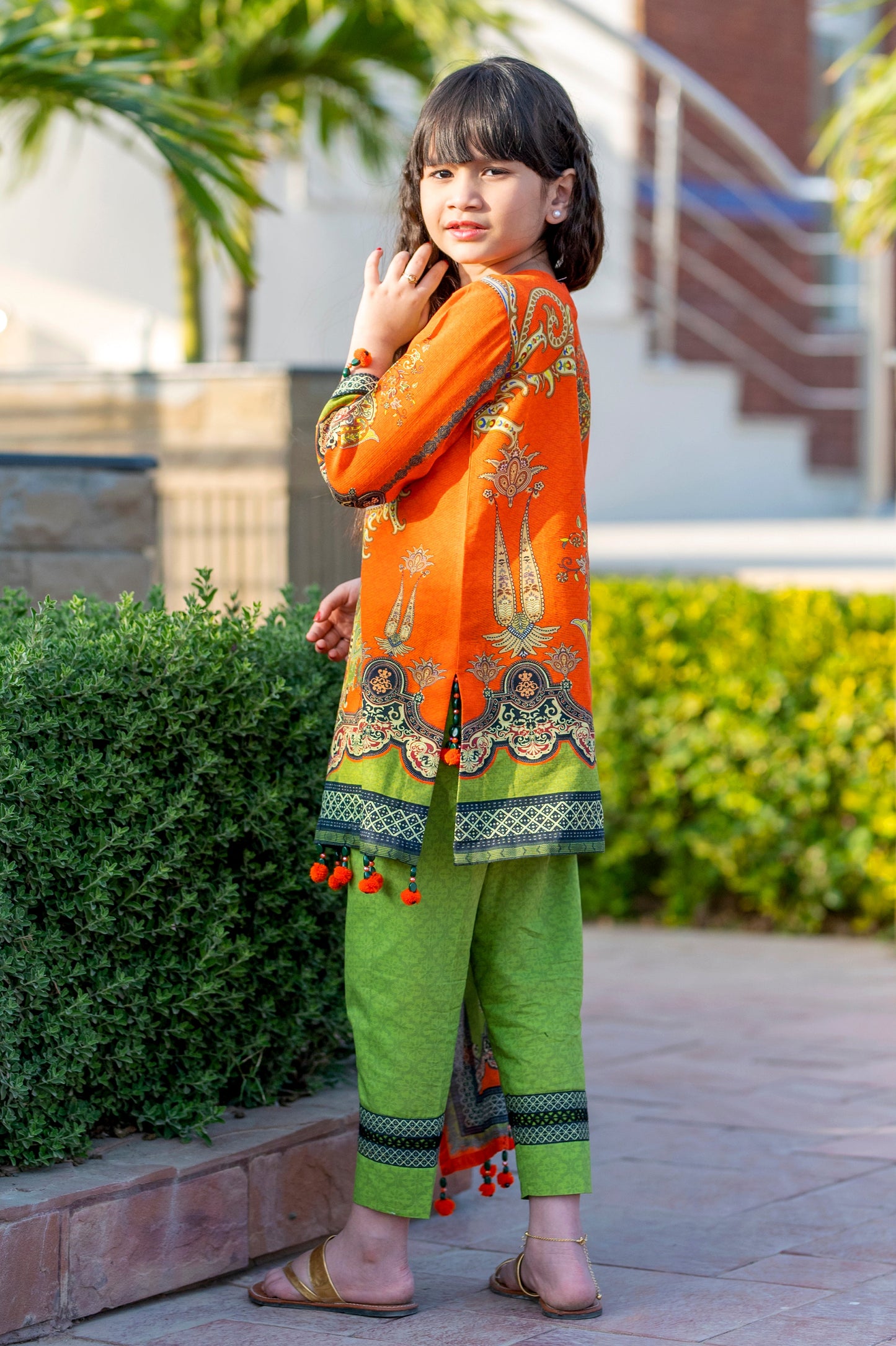 Girls Digital Printed Khaddar 3 Piece