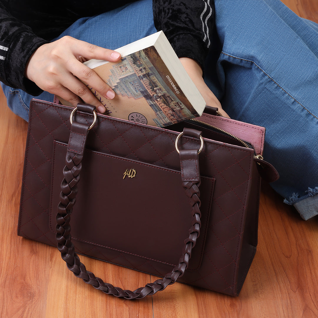 Velvique Leather Tote Bag-tan
