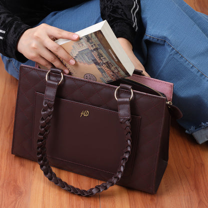 Velvique Leather Tote Bag-tan
