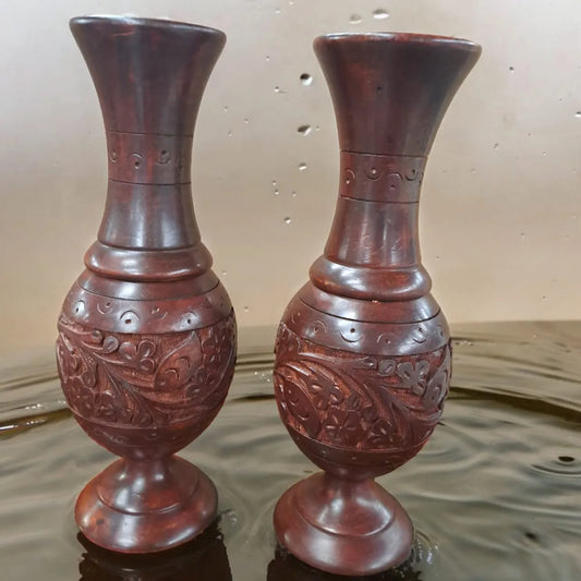 Unity Handicrafts Wooden Flower Vase