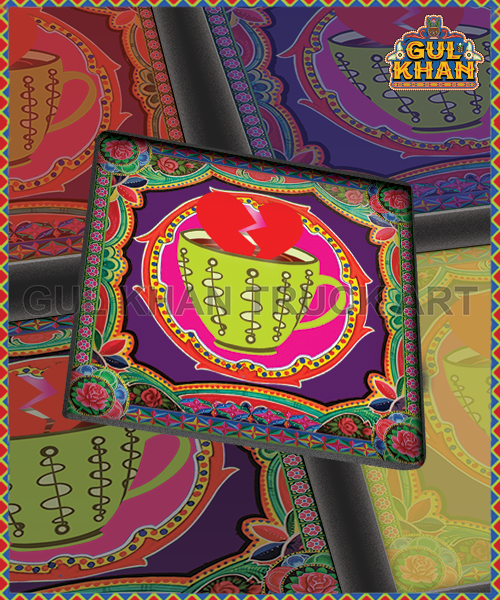 Broken Heart in Cup Printed Coaster Design