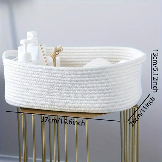 Multi-Purpose Cotton Rope Organizer Storage Basket (Large)