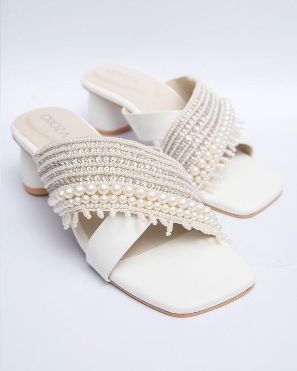 MOTIA Handwork Block Heels_silver