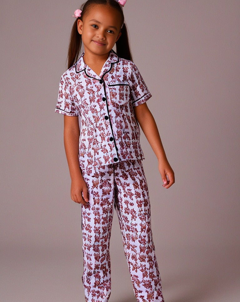 Kids klub cozy sleepwear breathable & light weight pajama set-floral