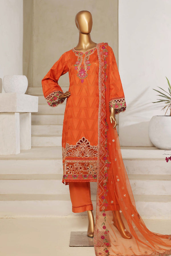 Sada Bahar Stitched 3 Piece Luxury Jacquard Collection'2025-JC-5-Rust