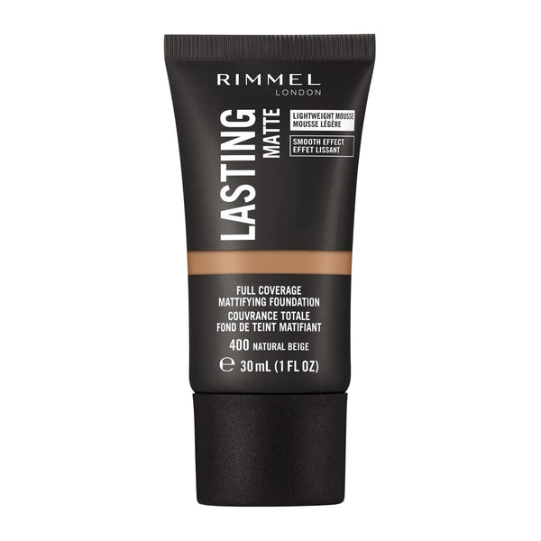 Rimmel Lasting Matte Foundation 400 Natural Beige 30Ml