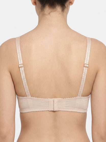 ROMANCE Forever, Half Lace Unpadded Polyester Jersey Bra, SKIN