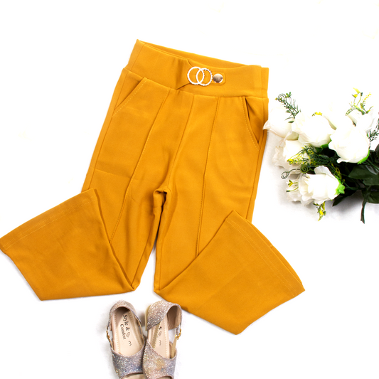 Girl Mustard Fancy Clip Bell Bottom