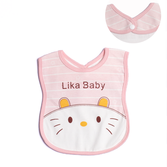 Baby Girl Fancy Bib Pink Cat Face