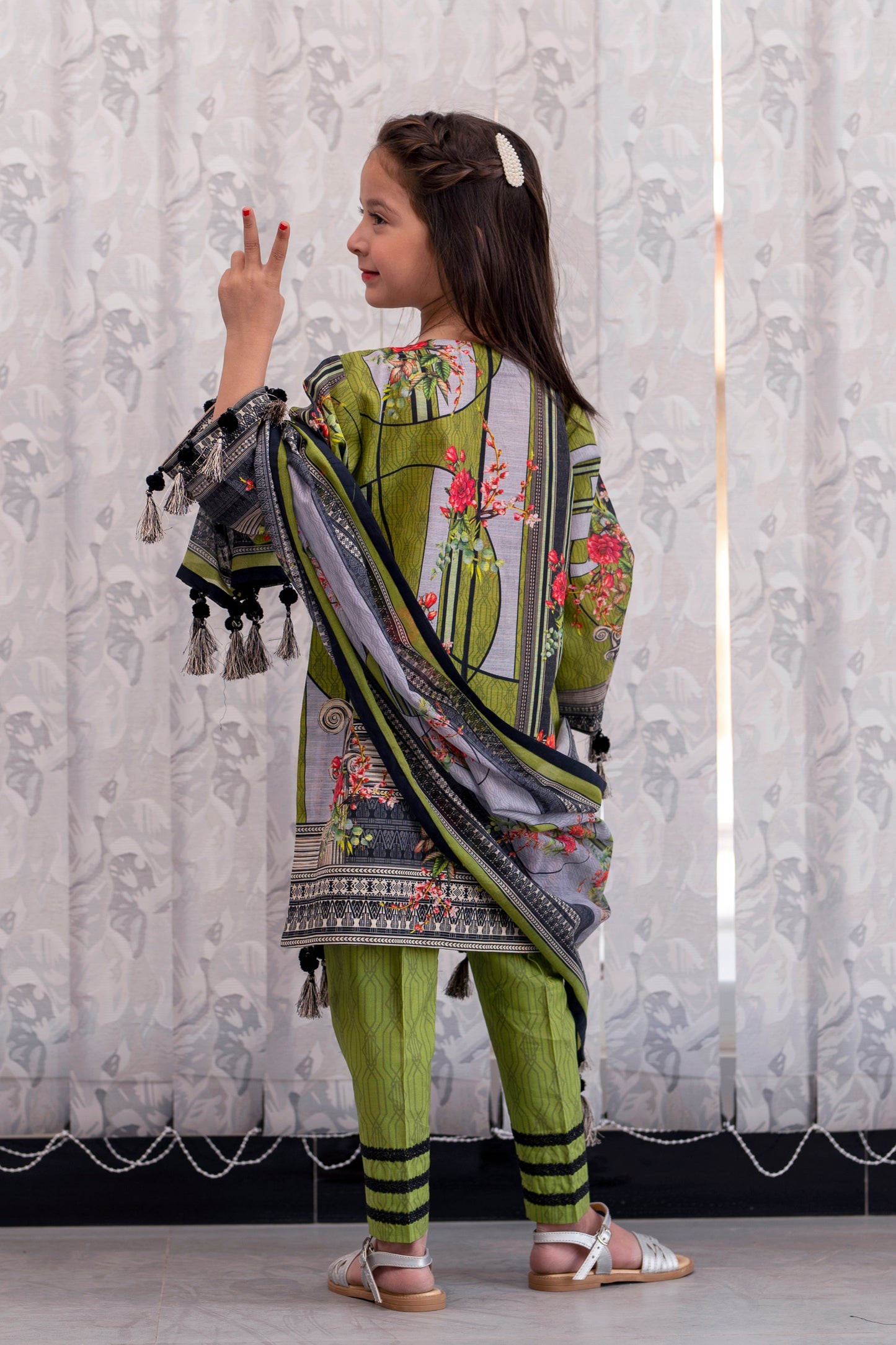 Girls Digital Printed Khaddar 3 Piece KHW-0044