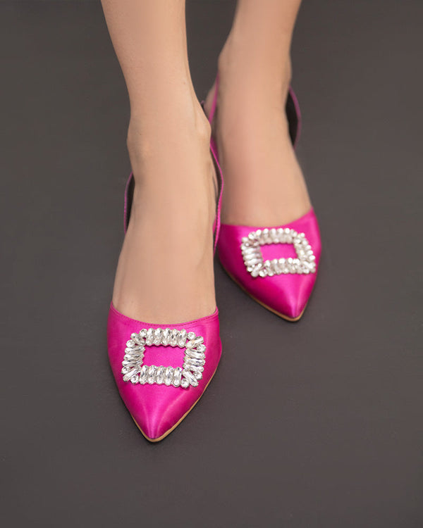 Heels with Brooch_pink