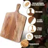 Wood Cutting Board Charcuterie Board with Handle Laser Engraving