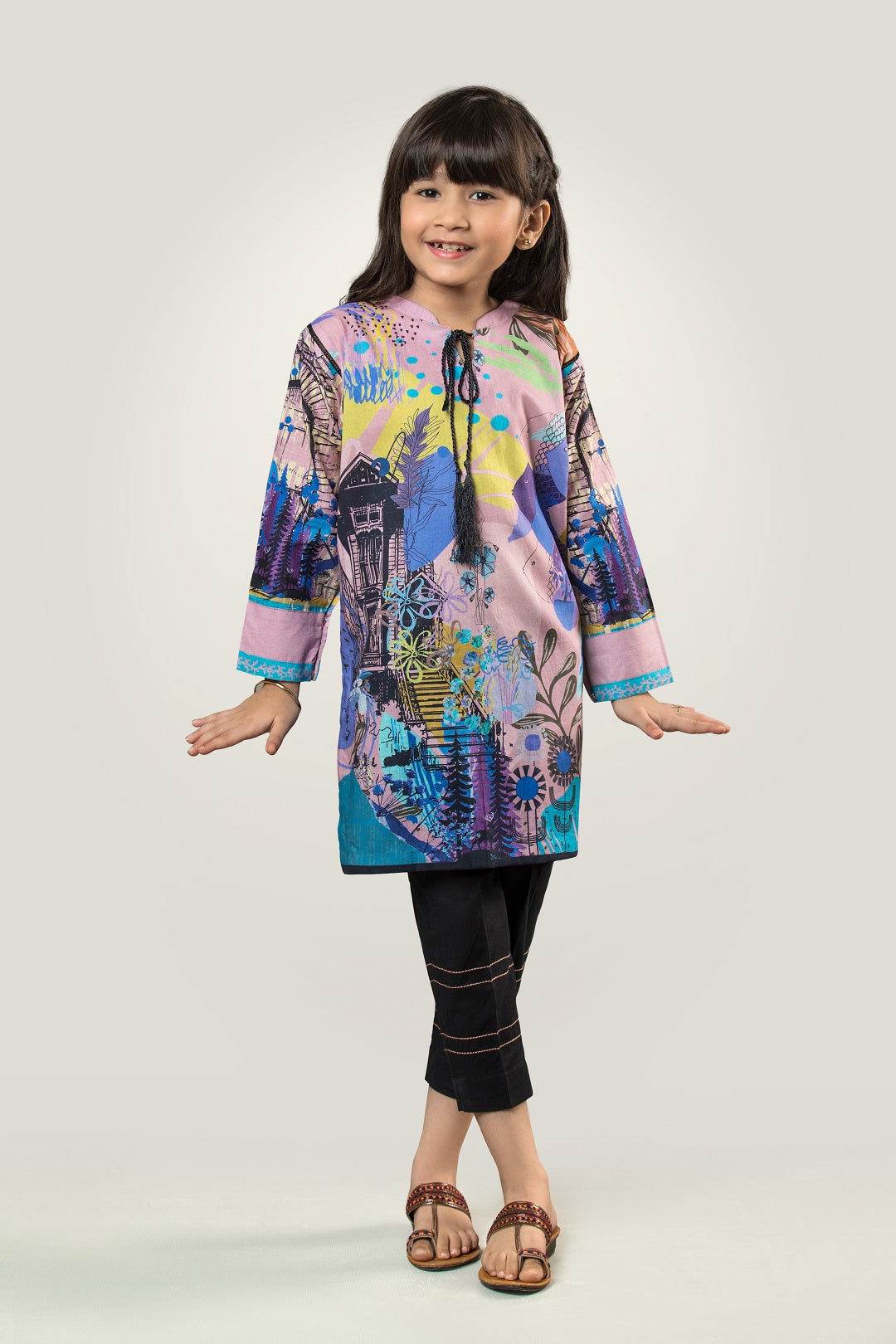 PRKT-024 POP ART Digital Printed Lawn Shirt & Cotton Trouser