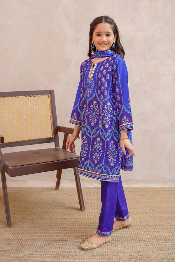 Ochre Clothing Girls Full Suits Swiss Lawn Digital Printed 3 Pc Suit