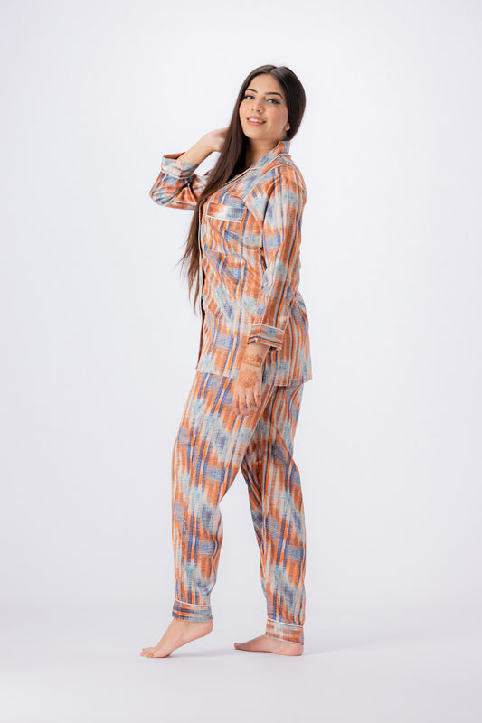 Valerie Women Brown PJ Set 2pc-VL-GLOSSY-09