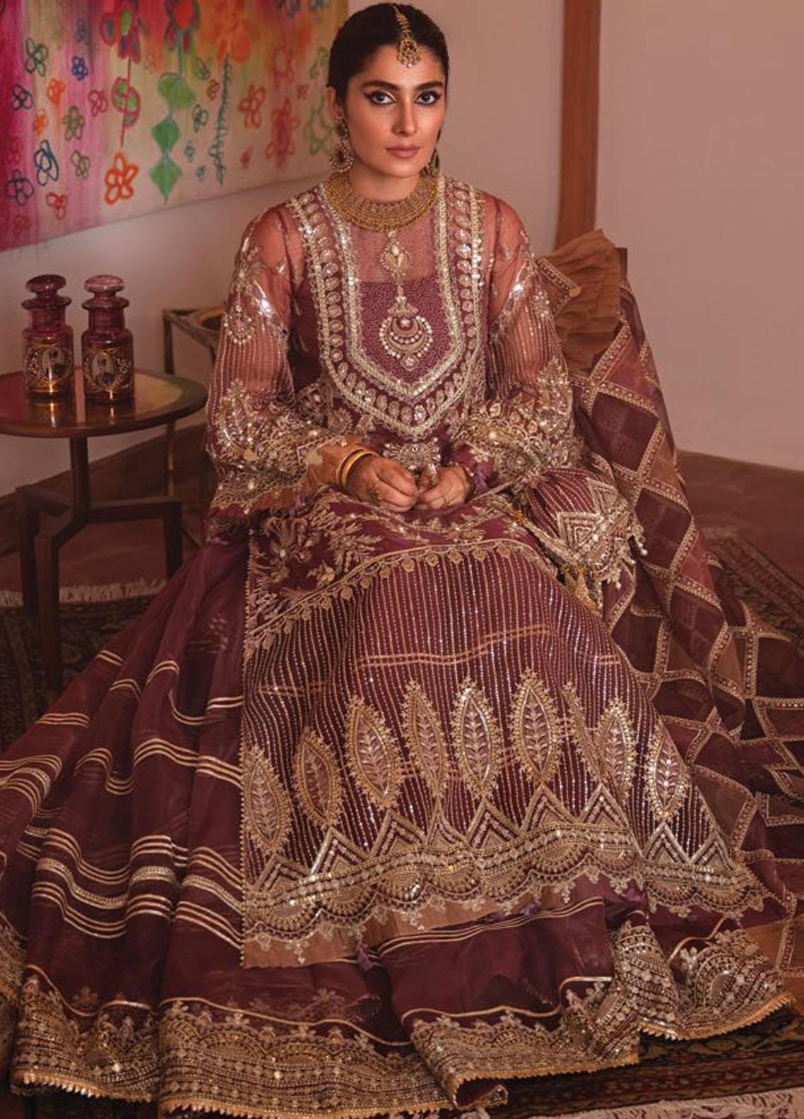 Zarlish by MNR Embroidered Organza Suits Unstitched 3 Piece MNR21Z MEERAL (ZWU-21-06) - Luxury Formals Collection