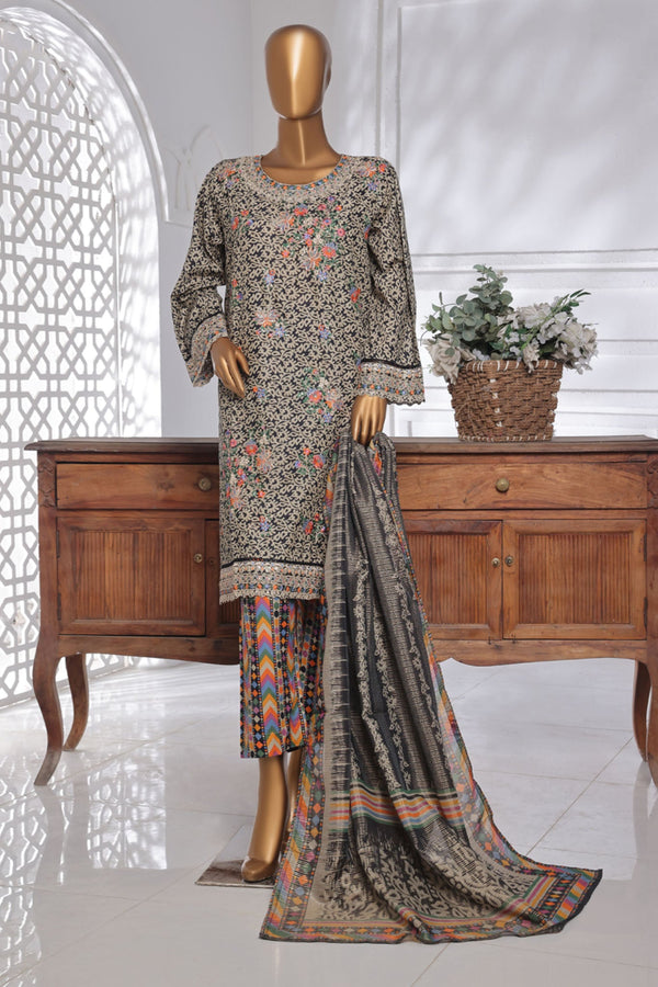 Bin Saeed Stitched 3 Piece Exc Chikankari Lawn Collection'2025-SM-2134-Skin