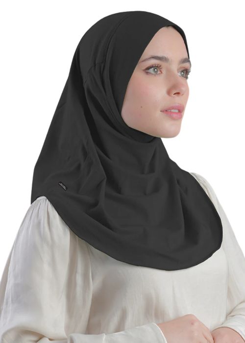 Bidoon Essma Alamira Hijab-Plain Jersey Cotton - Grey
