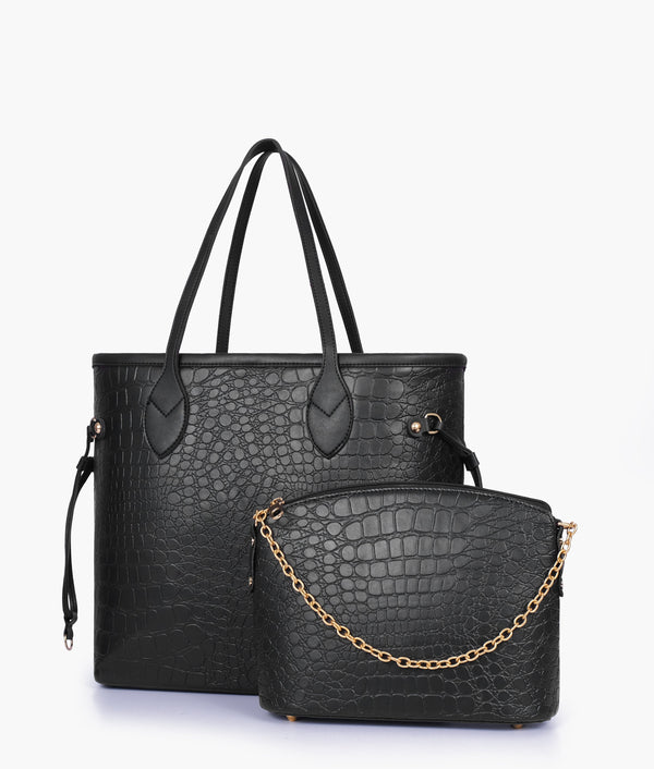 RTW Creation - Black crocodile neverfull two piece set