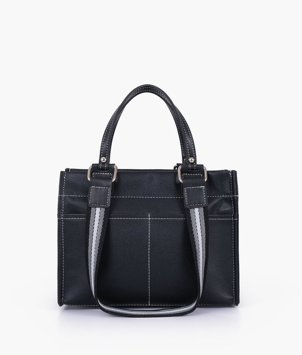 RTW Creation - Black dual-pocket mini tote bag