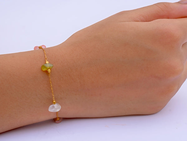 Uncut Beauty Bracelet Fluorite (Pink, White and Green)
