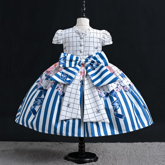 Girl Digital Printed Frock Bow print with Headband
