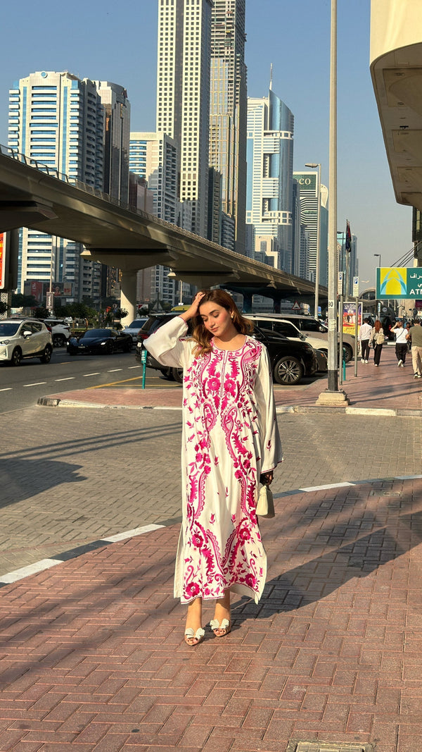 Manahils Stitched Co Ords Pink Marina Embroidered